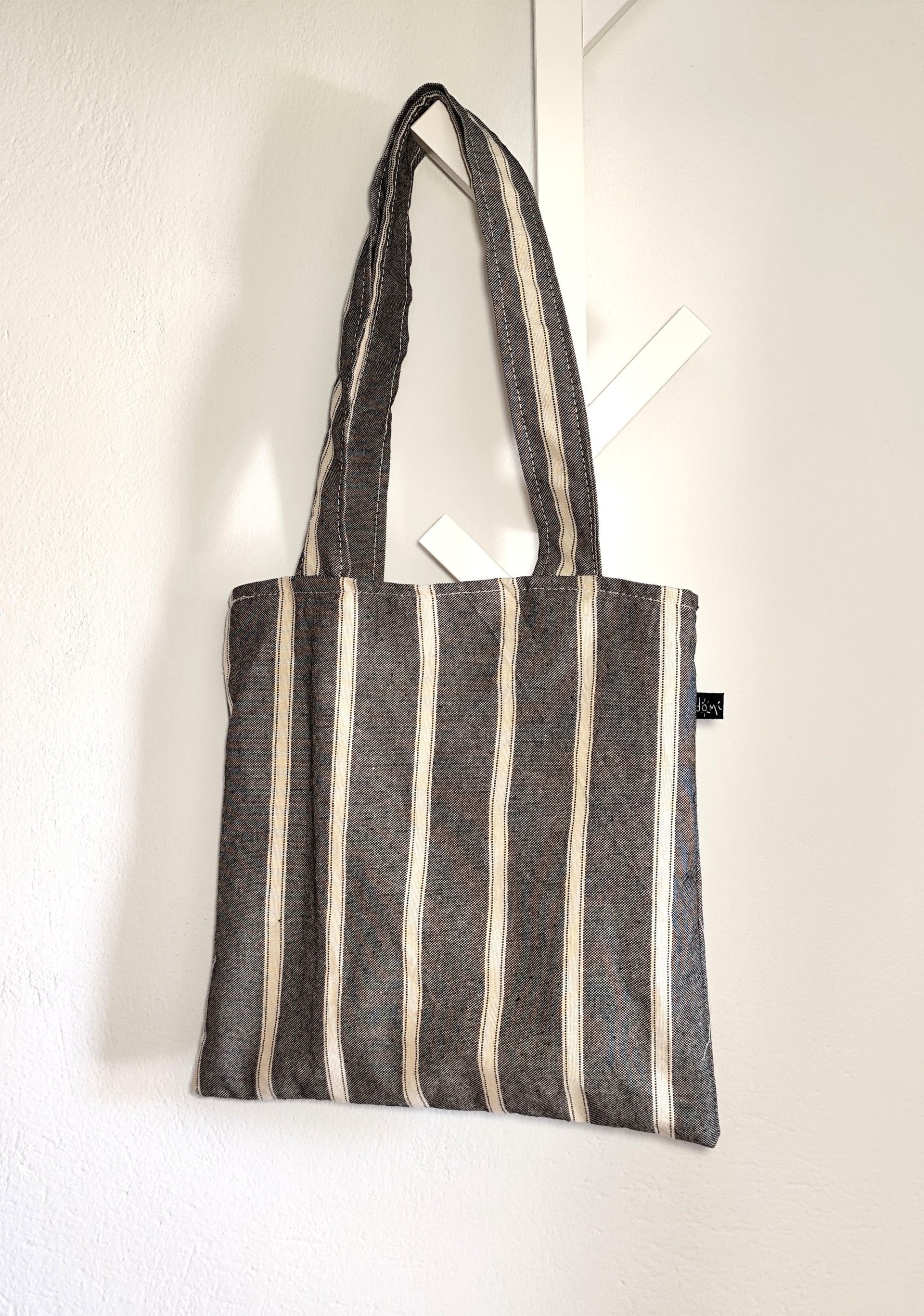 Tote bag Grey striped